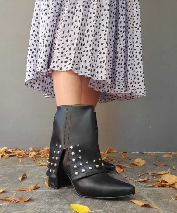 Bota Caña Media Iris Pu
