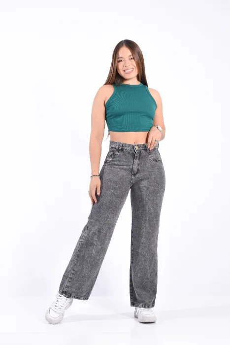 Wide Leg Gris Batick/nevado Rigido