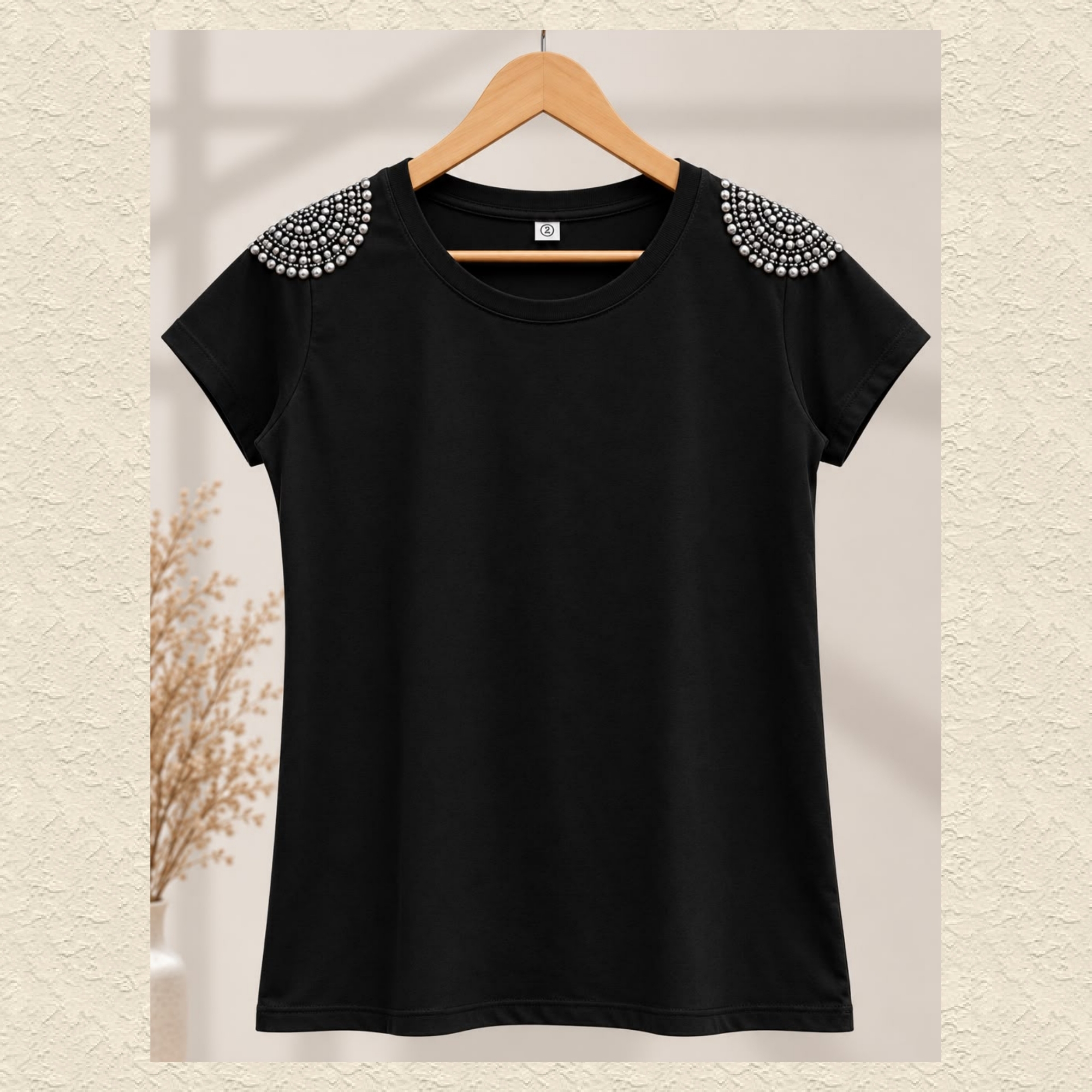 Remera Algodón Peinado con Strass - Imagen 3
