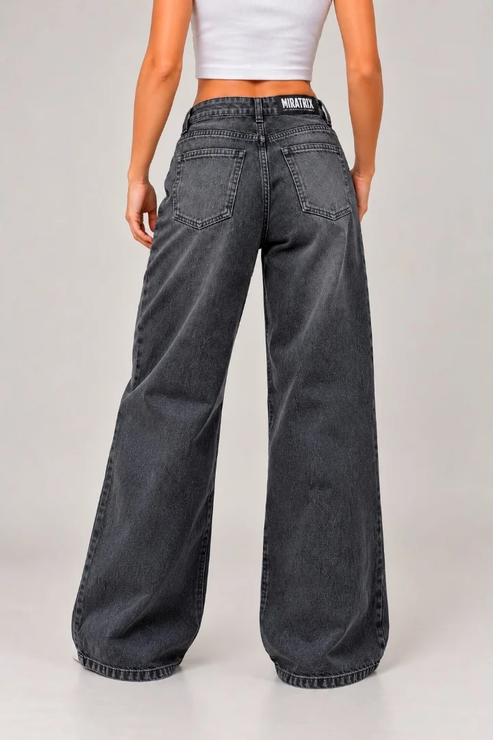Jean "wide Leg" Gris Nevado Rigido - Imagen 3