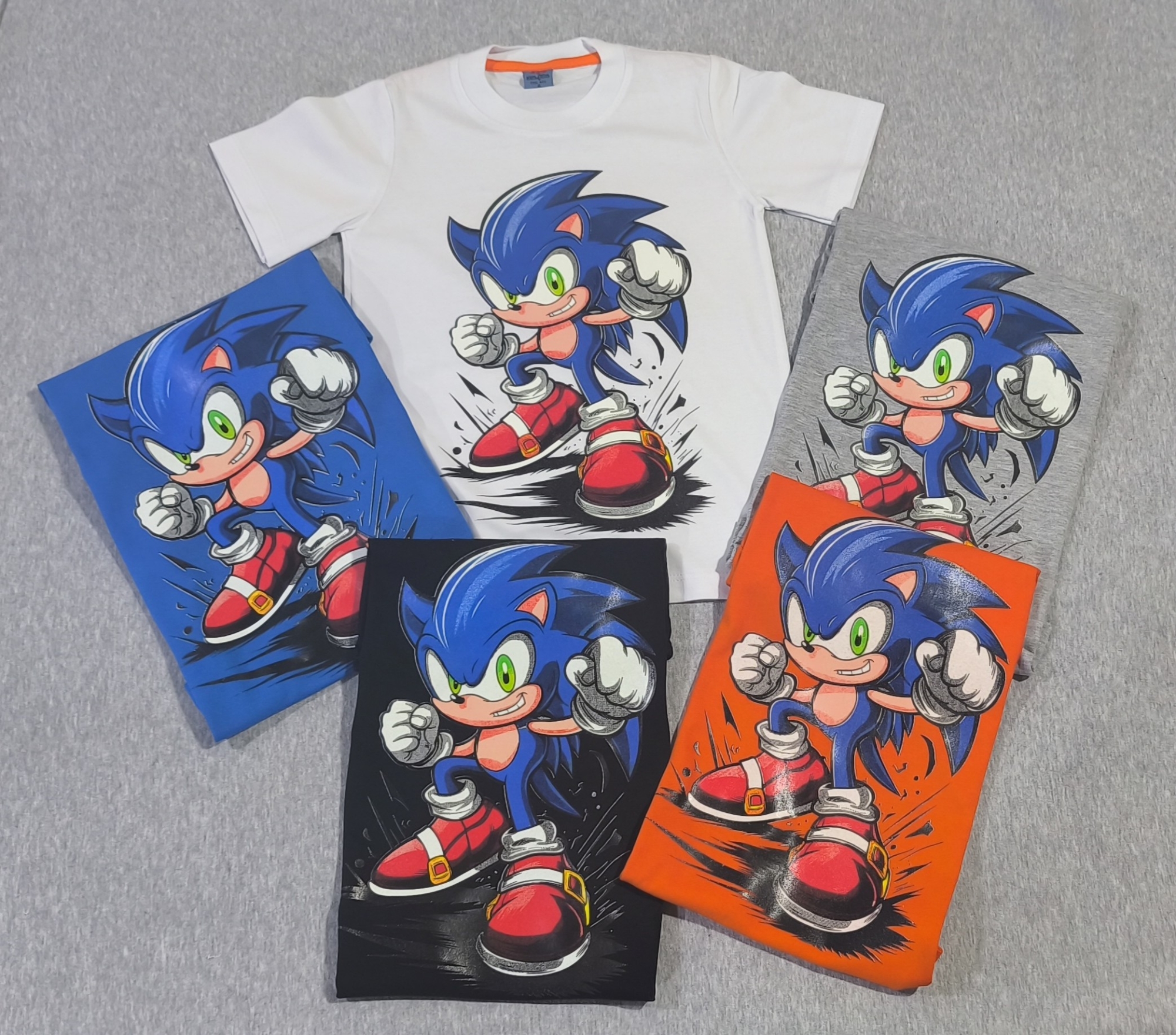 Remeras Sonic Brillan en la Oscuridad Algodón Peinado Real - Imagen 3
