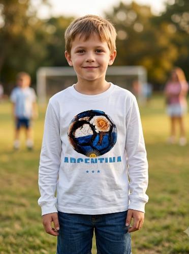 Camisetas Argentina Manga Larga Pelota Boom de Ventas