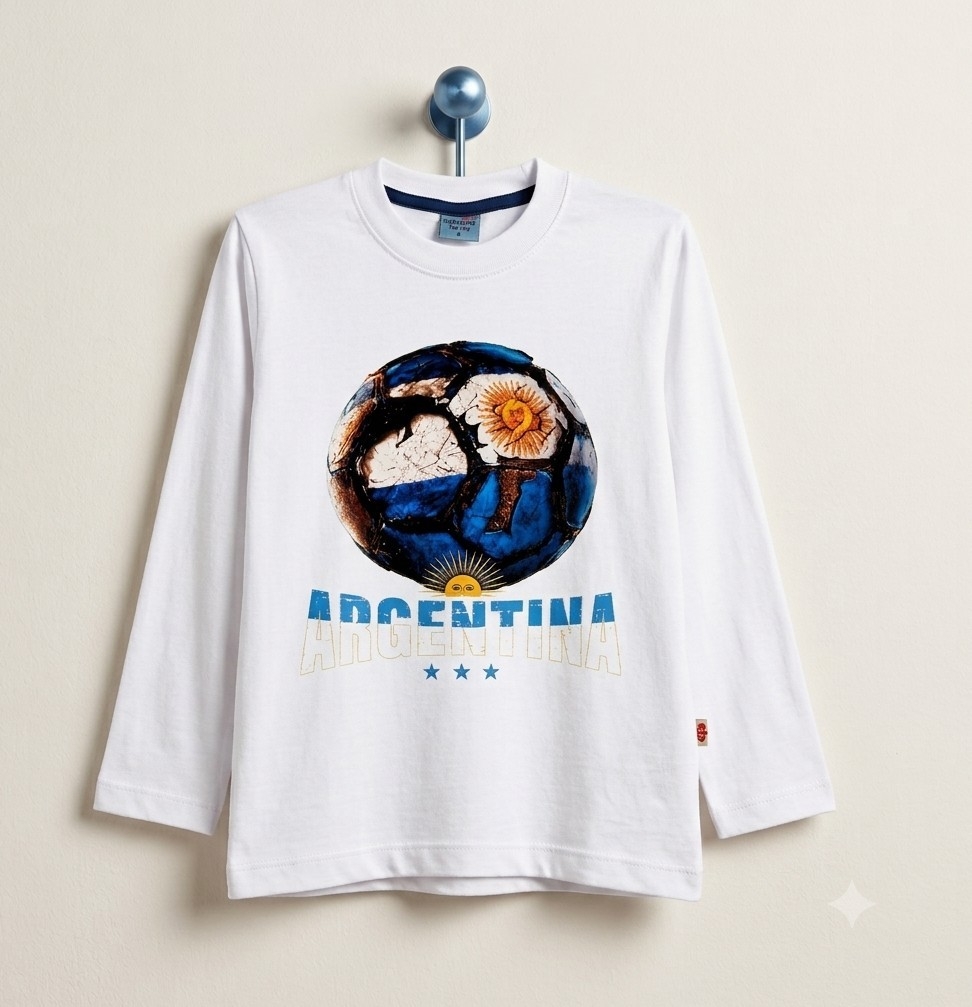 Camisetas Argentina Manga Larga Pelota Boom de Ventas - Imagen 2