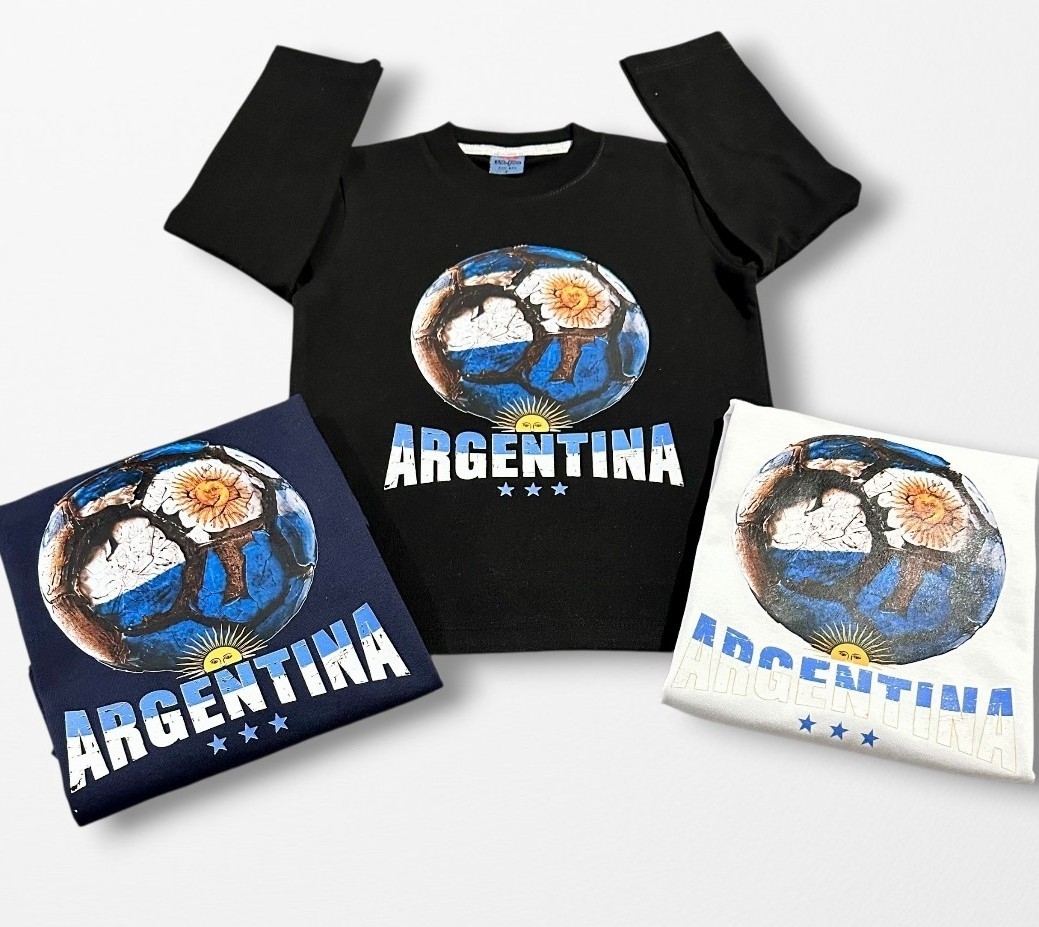 Camisetas Argentina Manga Larga Pelota Boom de Ventas - Imagen 3