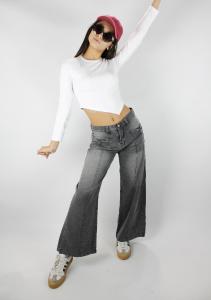 Pantalón Wide Leg Gris Arenado