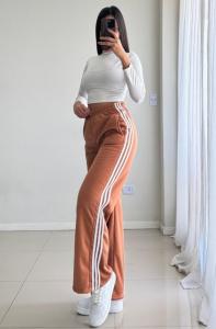 Pantalon  3 Lineas de Wafle con Piel - Miniatura 1