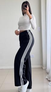 Pantalon  3 Lineas de Wafle con Piel - Miniatura 3