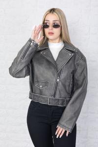 Campera Cuero Nevado con Cinto Yd
