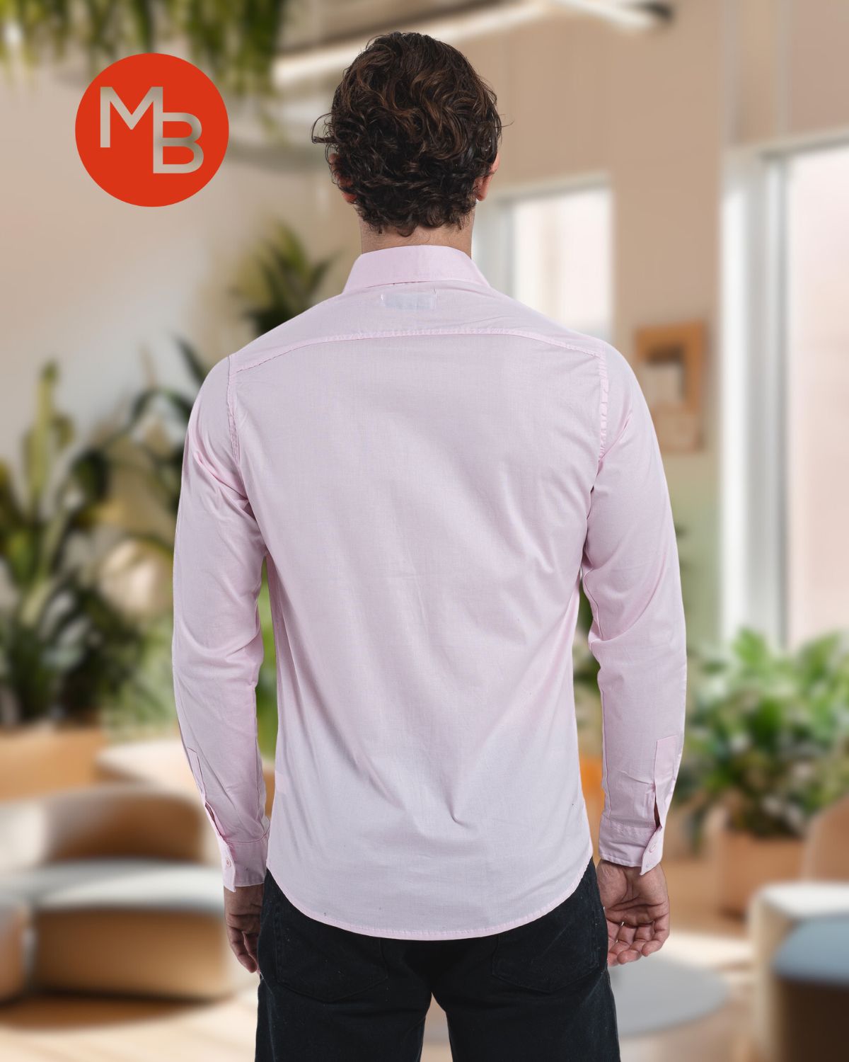 Camisa Entallada Elastizada Lisa - 3.jpg