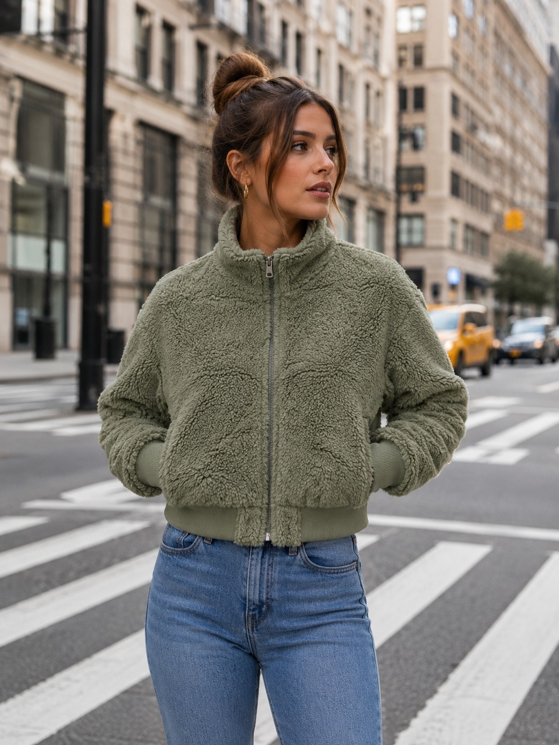 Campera Corderito con Cuello Alto - Imagen 2