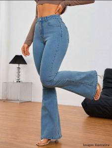 Jeans Oxford Celeste Dama - Pantalones Anchos Mujer - Promos Mayoristas Hotsale