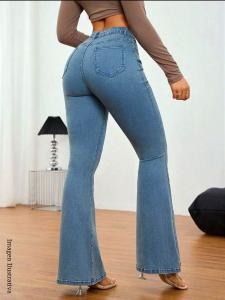 Jeans Oxford Celeste Dama - Pantalones Anchos Mujer - Promos Mayoristas Hotsale