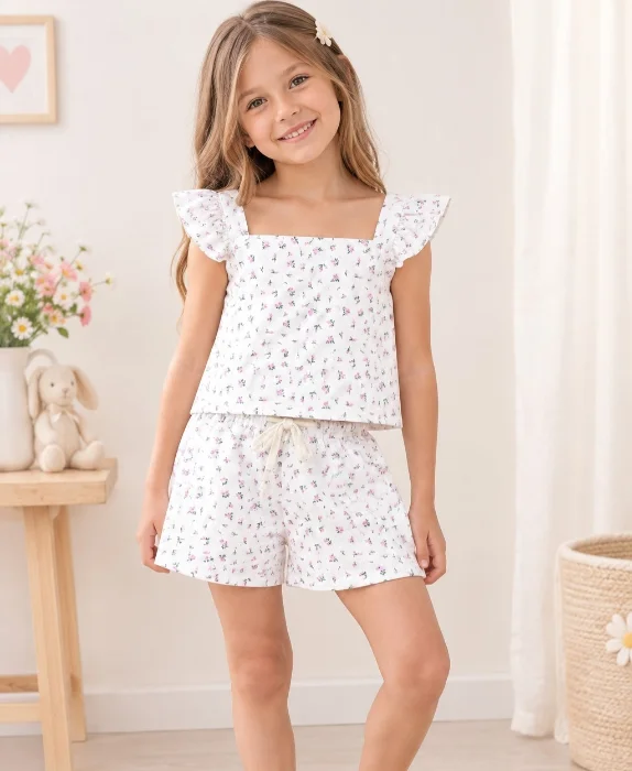Conjunto Flores Broderi Elastizado