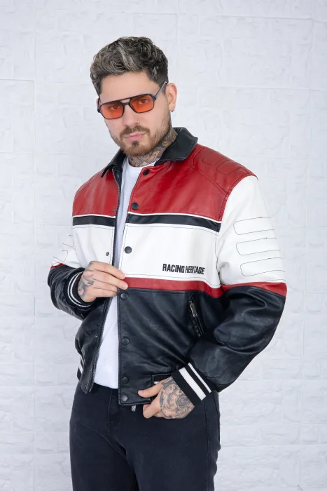 Campera Cuero Boxy Racing