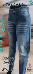 Baggy Stras Azul Jean