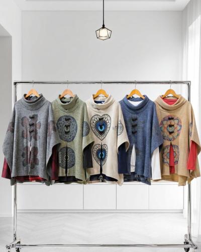 Poncho Estilo Murciélago Darlon Blush - Miniatura 3