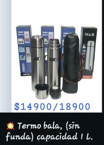 Termo Bala Aluminio 1000 Ml