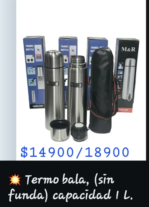 Termo Bala Aluminio 1000 Ml