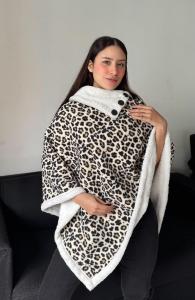 Poncho  de Polar Corderito Excelente Calidad - Miniatura 4