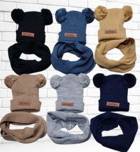 Gorros Tejidos de Lana con Bufanda