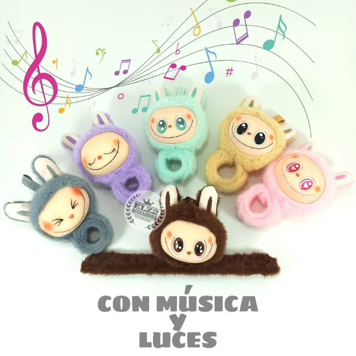 Peluche Pulsera Brazalete Labubu con Música y Luces
