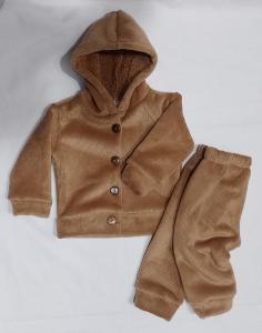 Conjunto Corderoy con Piel y Capucha Bebé