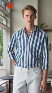 Camisa Entallada Elastizada Raya Ancha