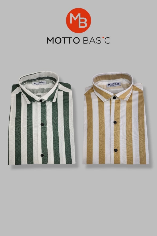 Camisa Entallada Elastizada Raya Ancha - Imagen 3