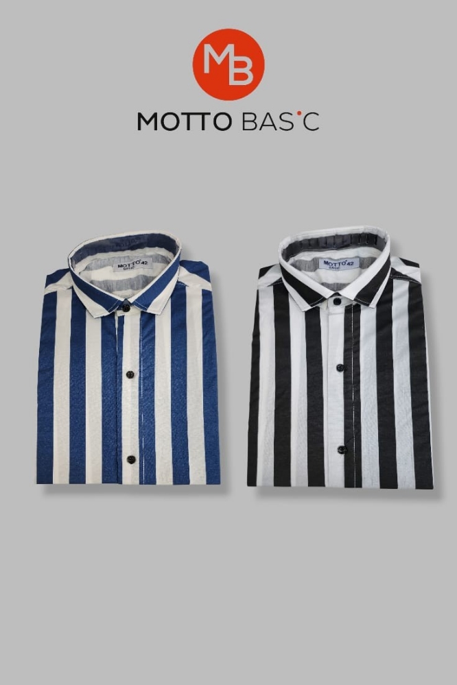 Camisa Entallada Elastizada Raya Ancha - Imagen 4