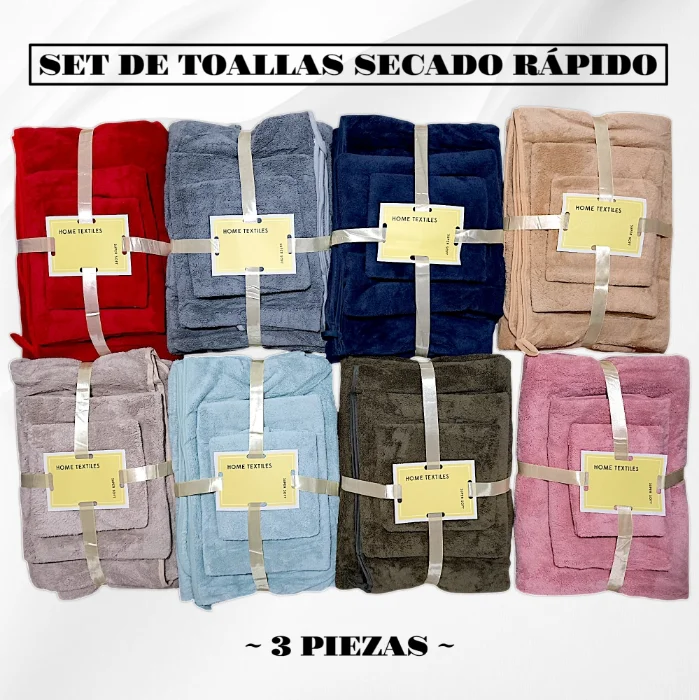 Set Tres Piezas Secado Rápido