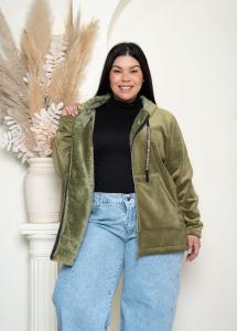 Campera Plush con Piel