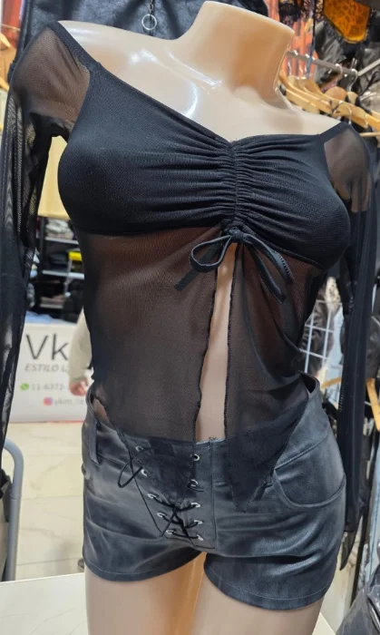Top Remera Tull con Frunce