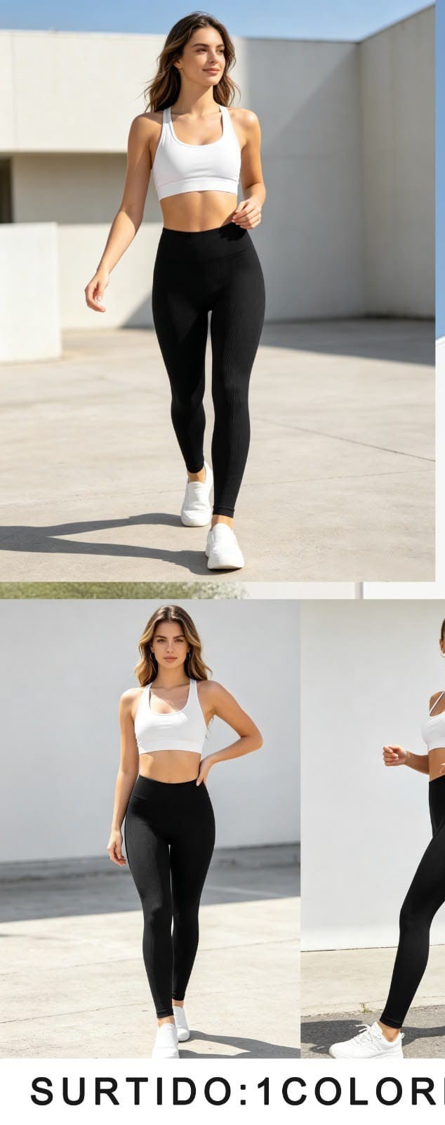 Calza Efecto Push Up Negro - Imagen 2