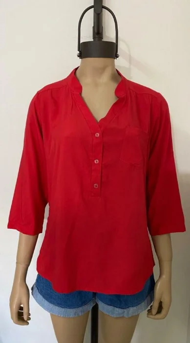 Camisa Fibrana  Rayón Manga 3/4