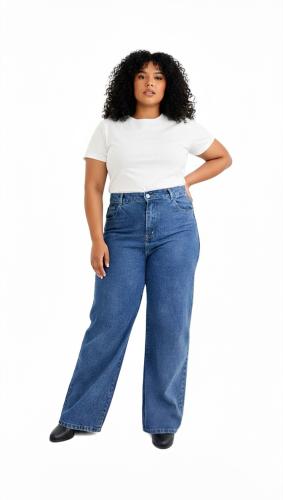 Jeans Wide Leg Grandes Dama - Pantalón Ancho Especial Mujer Promos Mayoristas Hotsale - Miniatura 2