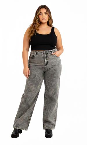 Jeans Wide Leg Grandes Dama - Pantalón Ancho Especial Mujer Promos Mayoristas Hotsale - Miniatura 3