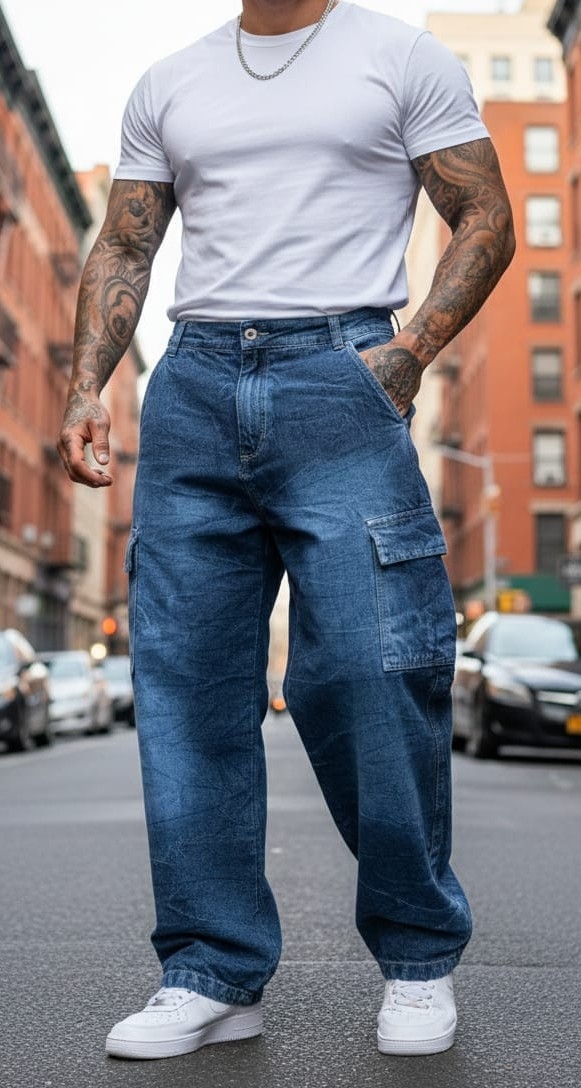 Baggy Cargo Celeste Arenado - Imagen 3