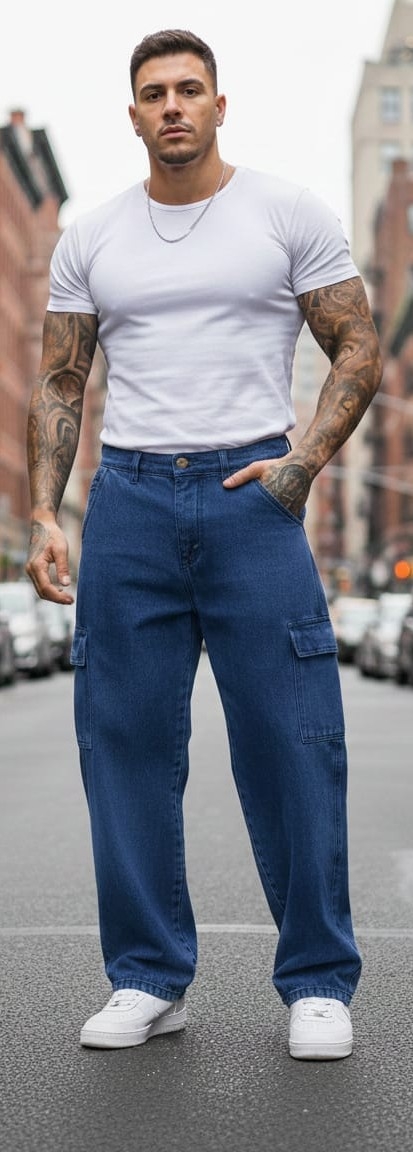 Baggy Cargo Celeste Arenado - Imagen 6