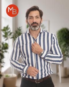 Camisa Entallada Elastizada Raya Ancha