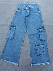 Jeans Wide Leg Cargo Niña