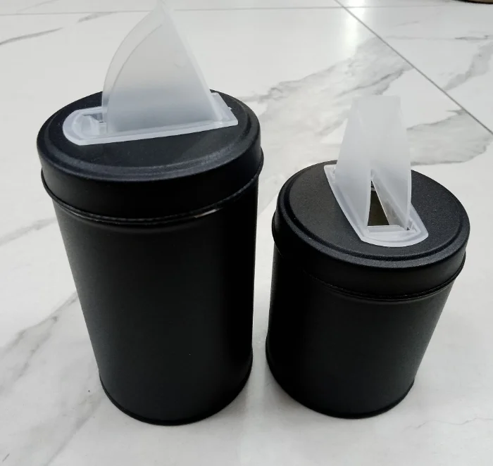 Set de Latas Texturizado Negro Yerbera y Azucarera