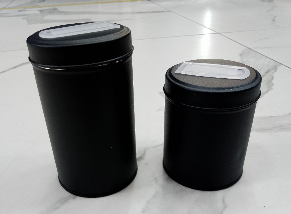Set de Latas Texturizado Negro Yerbera y Azucarera - Imagen 2