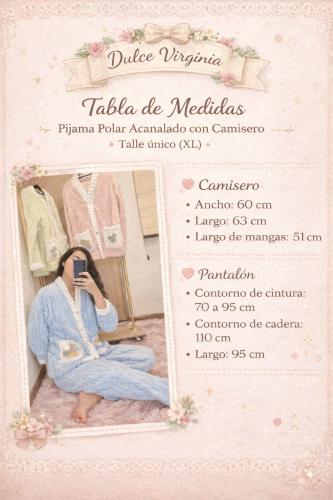 Pijama Polar Acanalado (2 Piezas) - Miniatura 3