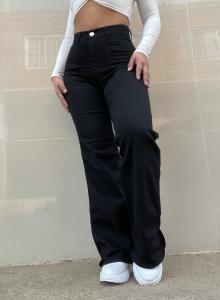 Jeans Elastizado Wide Leg Negro