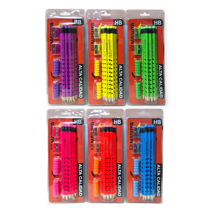 Set de Lapiz X12 Grafito "7" Saca Punta Masuya (ss-3101)