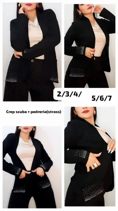Saco Crep/strass