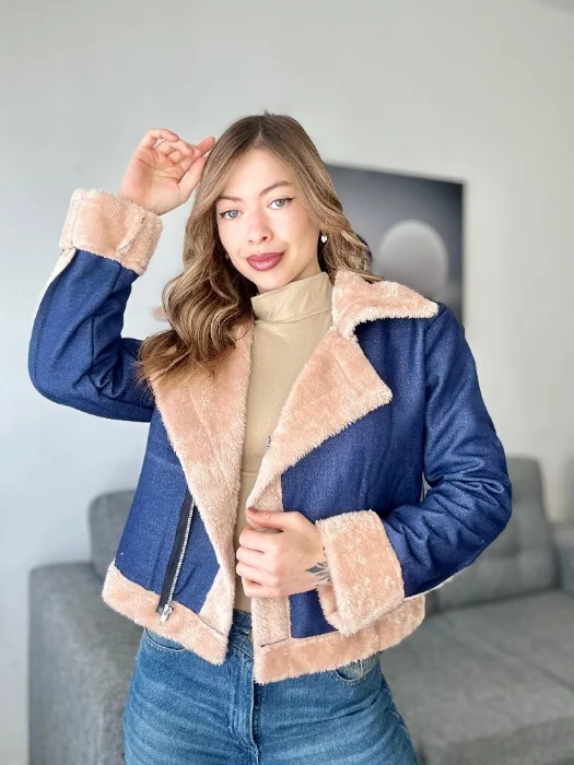 Campera Jeans con Corderito