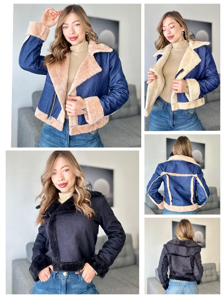 Campera Jeans con Corderito - Imagen 3