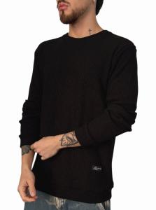 Sweaters de Wafle Tejido Color Negro