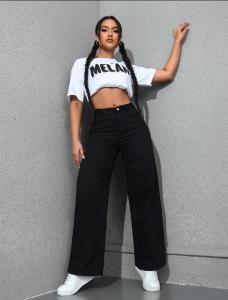 Jeans Wide Leg Negro Dama  Pantalones Anchos Mujer  Promos Descuentos Mayoristas